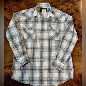 Panhandle Plaid Pearl Snap Button Down - Size L